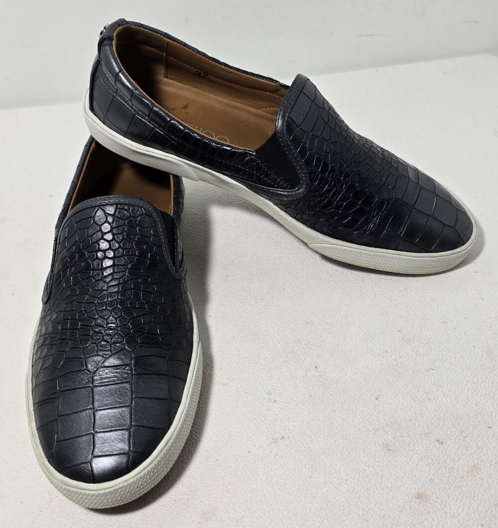 Women's Jimmy Choo Grove Sneakers Leather Croc Embossed Slip-on EU 37/US 7